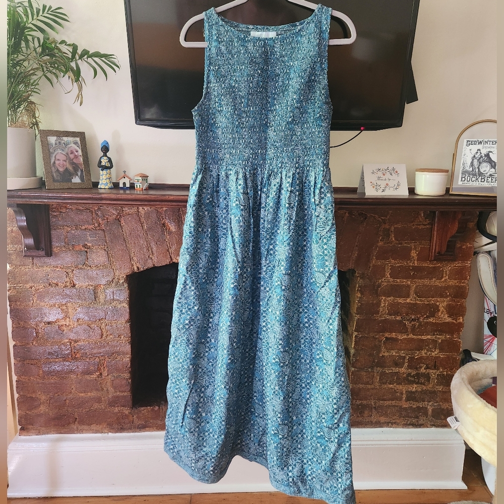 Hill House Cosima Nap Dress In Calico Trellis Print